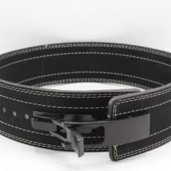 GENGHIS LEVER POWERLIFTING BELT / Weightlifting Lever Belt Black white stitched