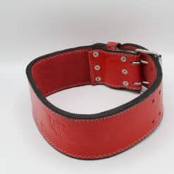 GENGHIS POWERLIFTING RED LEATHER SINGLE PRONG BELT