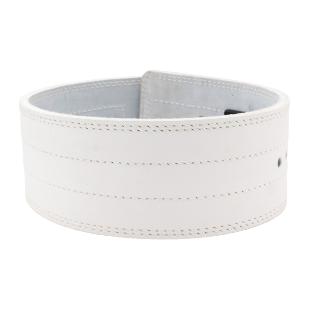 10MM Lever Weightlifting Belt With Lumbar Support-White