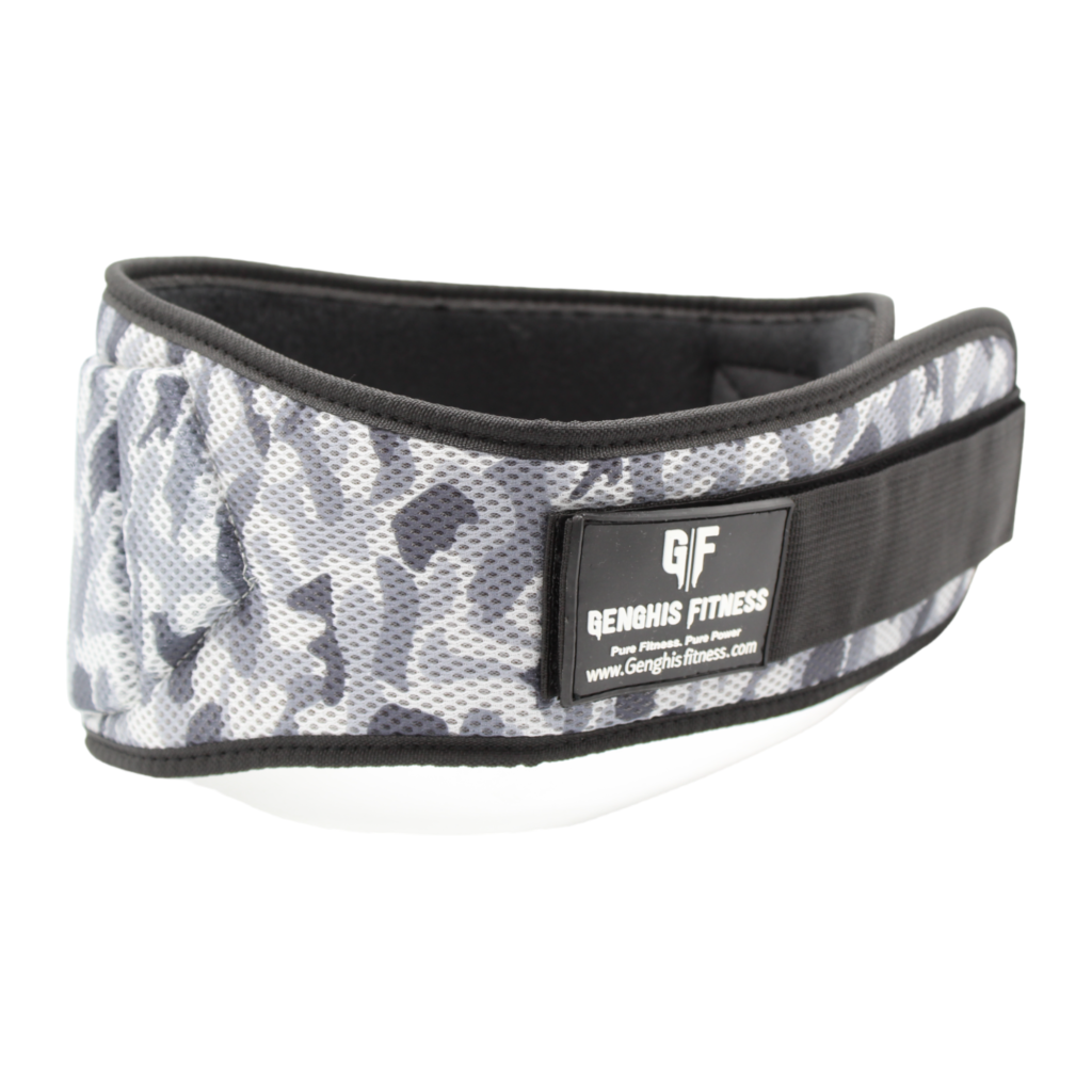 Grey Camo Neoprene Weightlifting Belt