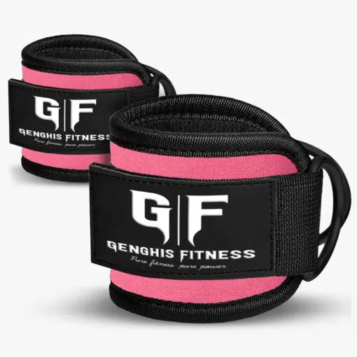 Genghis Fitness Padded Ankle Straps Cable Machine Pink Side View