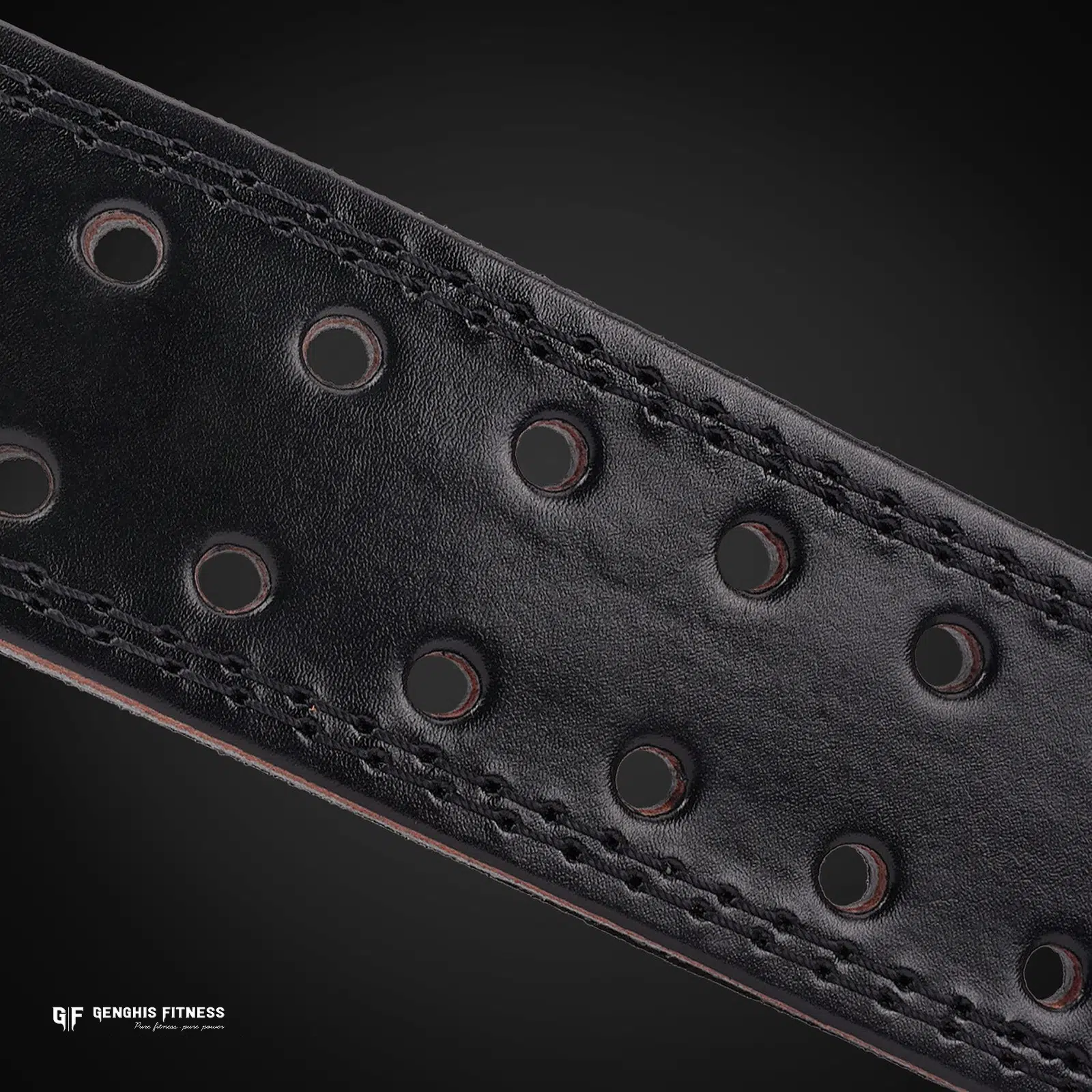 4-Inch Leather Weightlifting Belt | Single-Prong Deadlift Belt 6 Genghis Fitness 4 Inch Leather Weightlifting Belt Close-up Detail