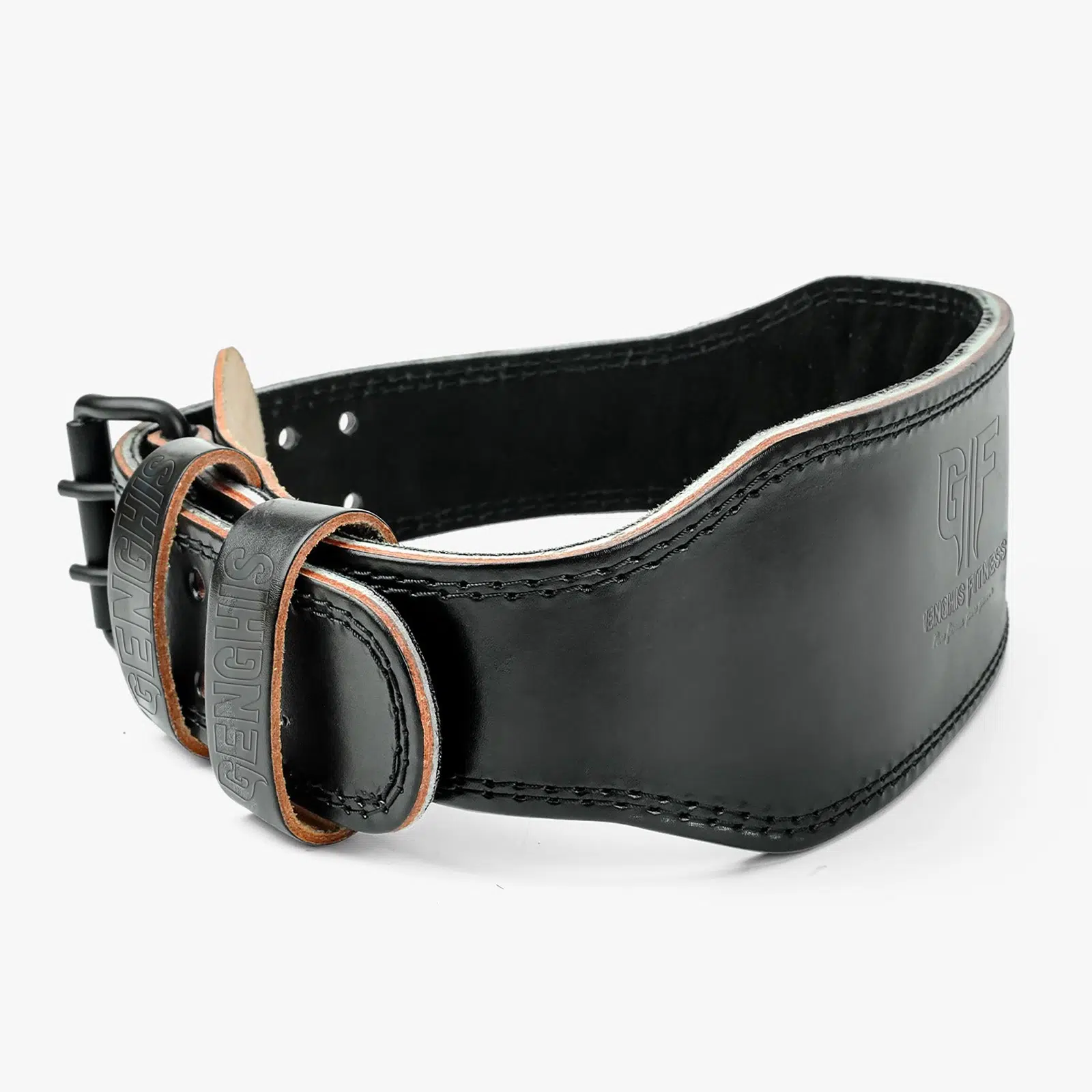4-Inch Leather Weightlifting Belt | Single-Prong Deadlift Belt 4 Genghis Fitness 4 Inch Leather Weightlifting Belt Back View