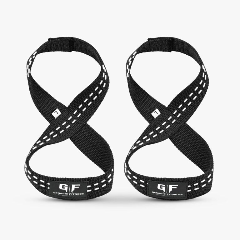 Genghis Fitness Figure-8 Lifting Straps Deadlift Black Side View