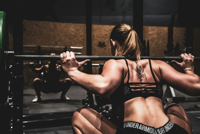 Heavy squat powerlifting knee wraps barbell strength training