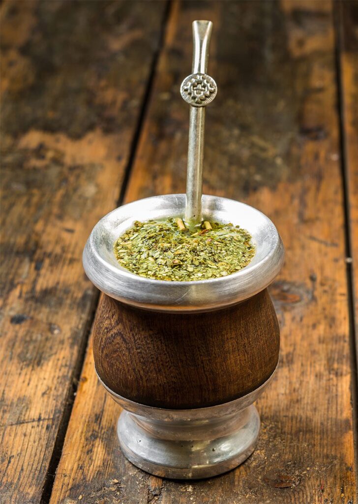 yerba mate tea in jar