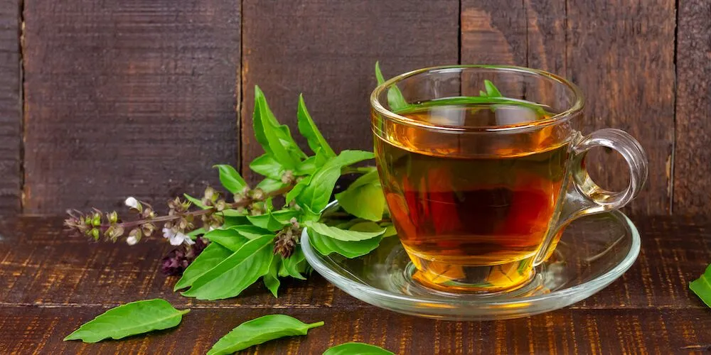 basil tea in a cup